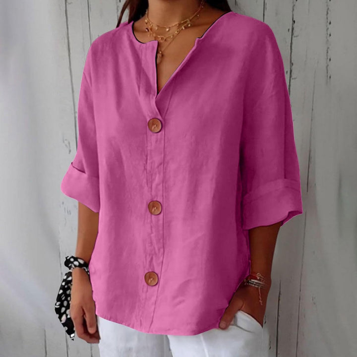 Women's Blue Loose-Fit Lightweight Summer Blouse | Casual Top