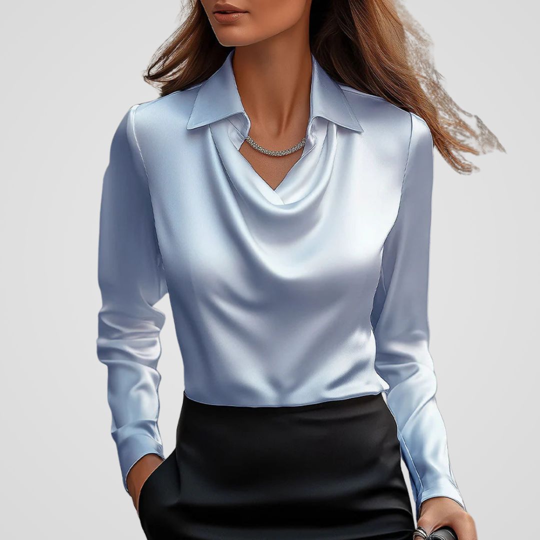 Maria | Women's Elegant Draped Neck Blouse