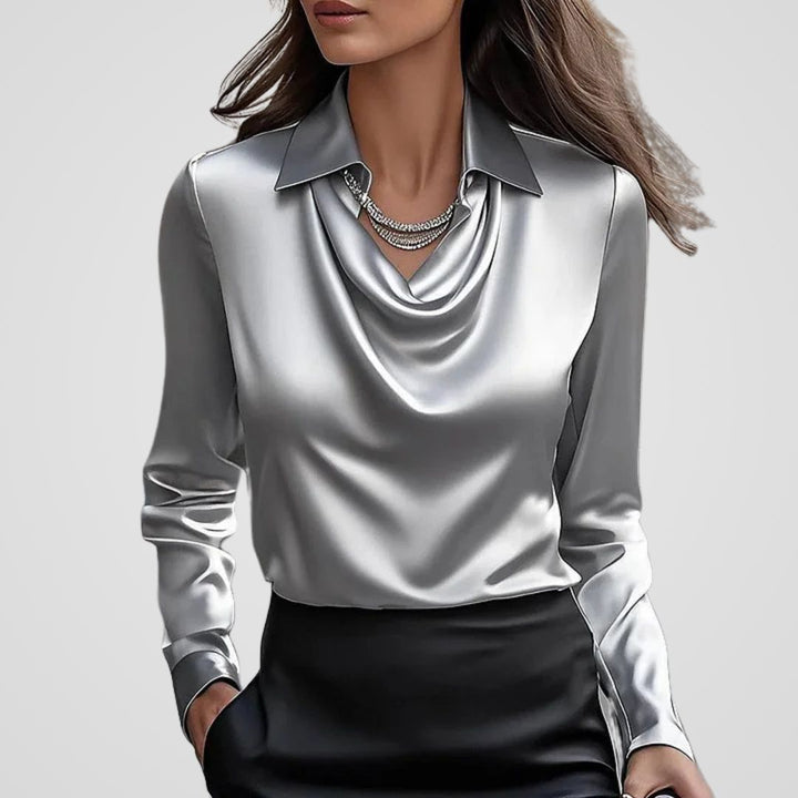Maria | Women's Elegant Draped Neck Blouse