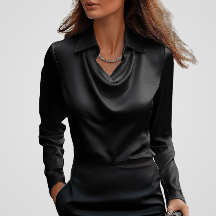 Maria | Women's Elegant Draped Neck Blouse