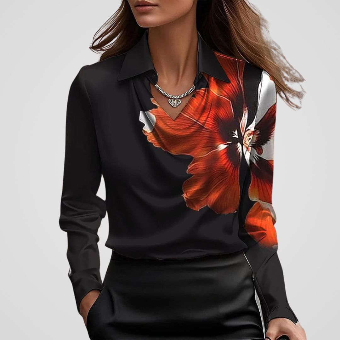 Maria | Women's Elegant Draped Neck Blouse