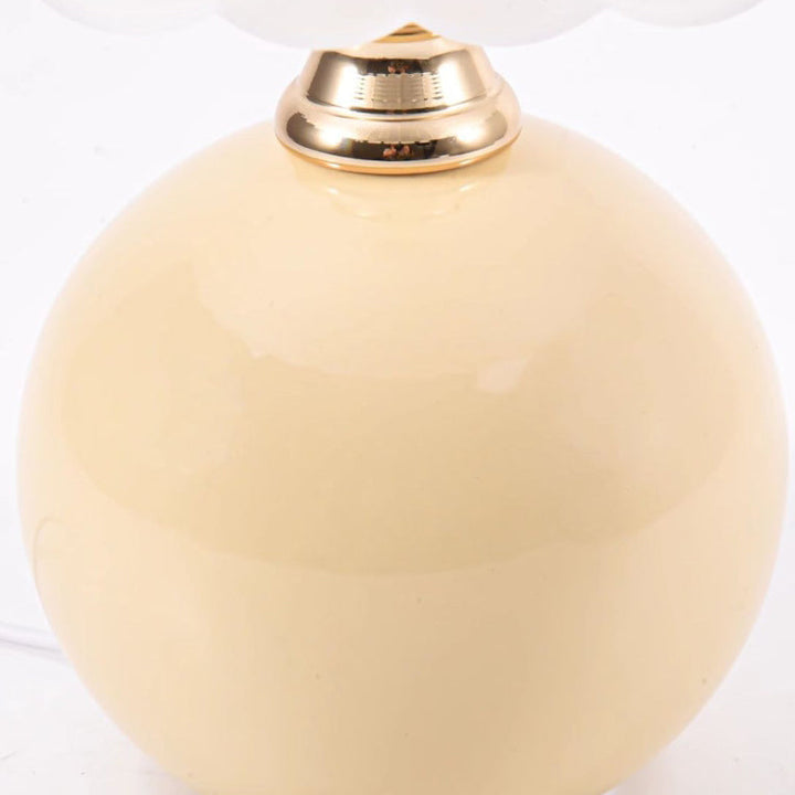 Nordic Style Half Dome Table Lamp with Ceramic and Glass Shade – Modern Bedside or Desk Lamp for Bedroom