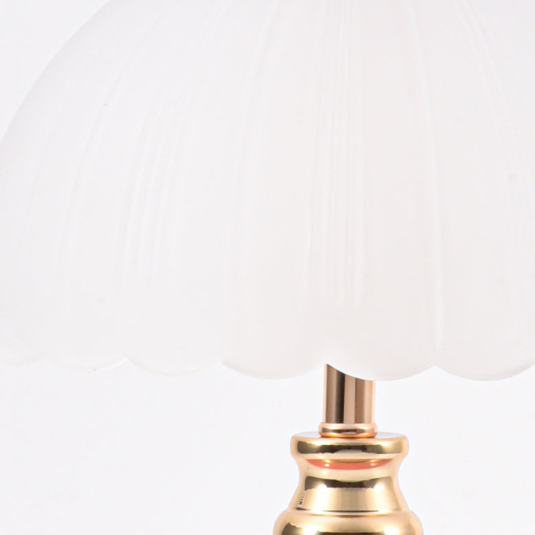 Nordic Style Half Dome Table Lamp with Ceramic and Glass Shade – Modern Bedside or Desk Lamp for Bedroom