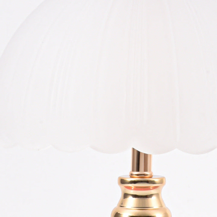 Nordic Style Half Dome Table Lamp with Ceramic and Glass Shade – Modern Bedside or Desk Lamp for Bedroom