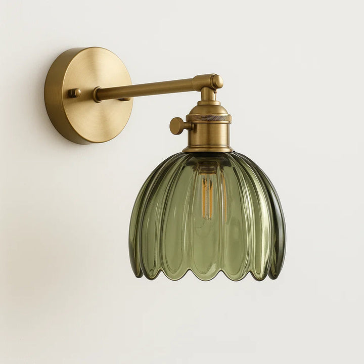 Retro wall lamp with glass tulip knob for indoor use