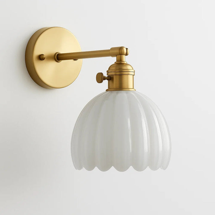 Retro wall lamp with glass tulip knob for indoor use