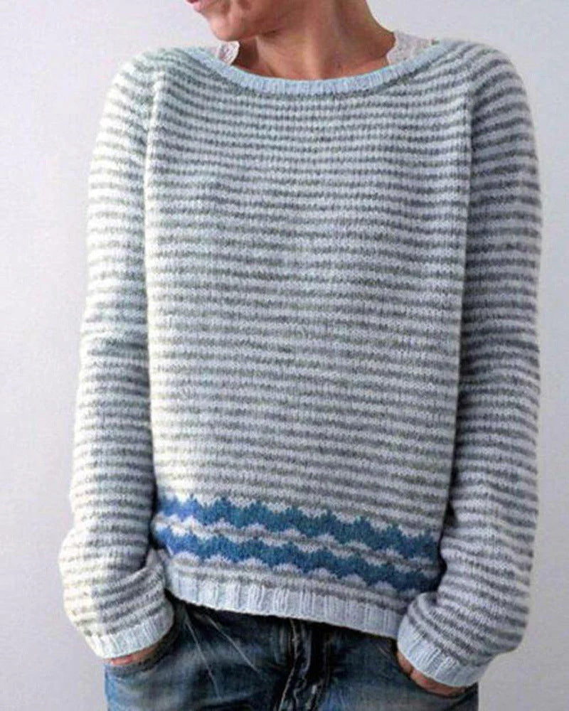 Isla Knit Sweater | Fair Isle Boat Neck Sweater
