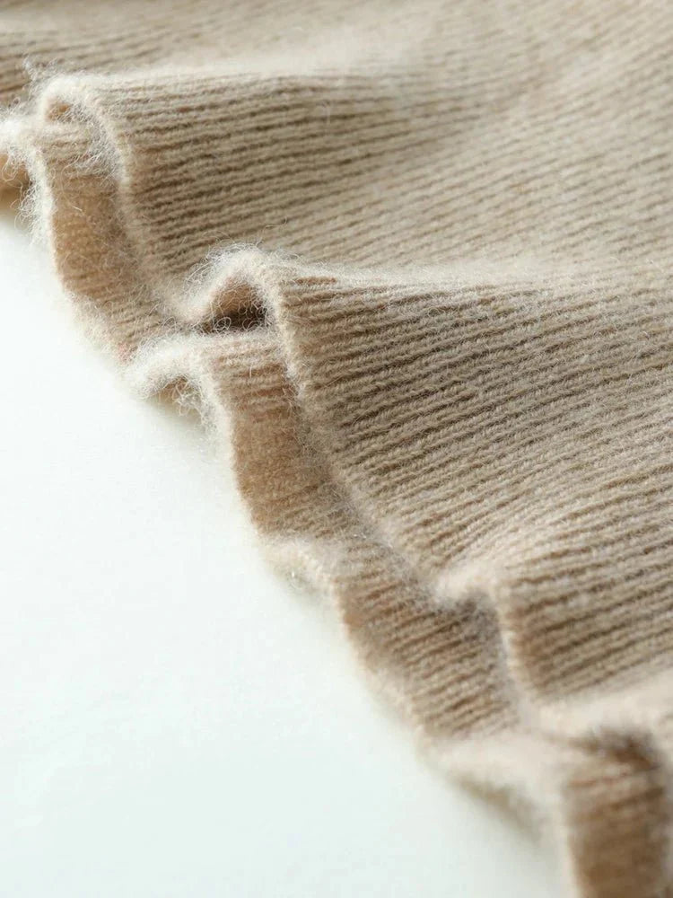 Women’s Cashmere Wrap Sweater – Soft Crossover Knit for Effortless Elegance