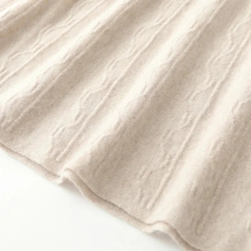 Merino Wool A-Line Midi Skirt – Soft, Warm & Elegant Knit Design