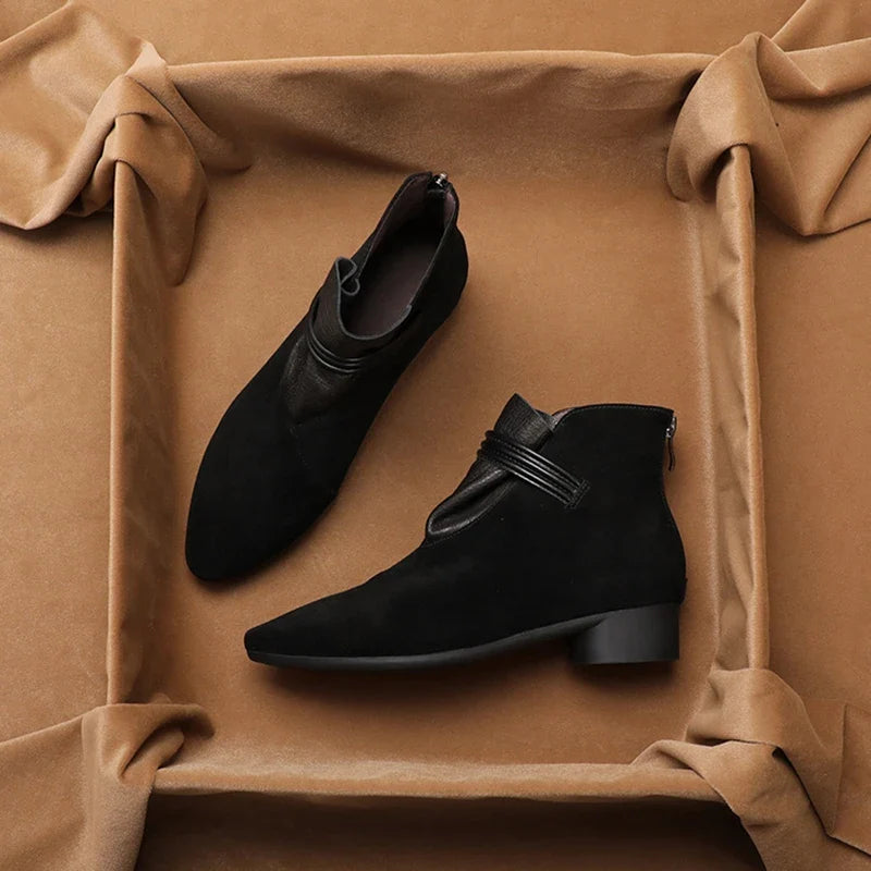 Vivienne Italian Crest Suede Boots
