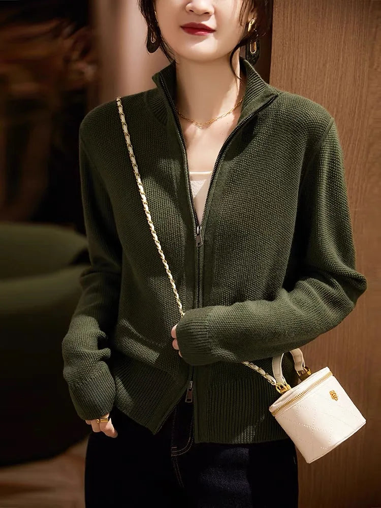 Natasha Wool Zip Cardigan