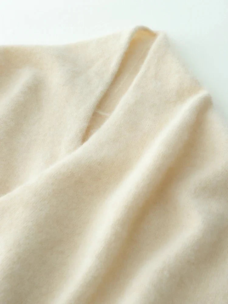 Women’s Cashmere Wrap Sweater – Soft Crossover Knit for Effortless Elegance