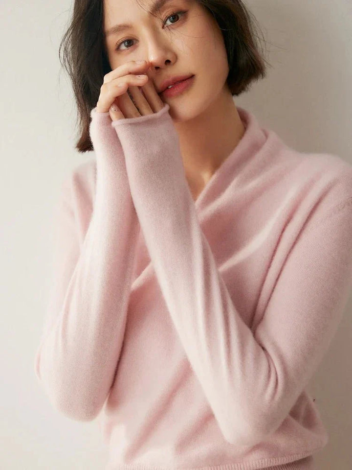 Women’s Cashmere Wrap Sweater – Soft Crossover Knit for Effortless Elegance