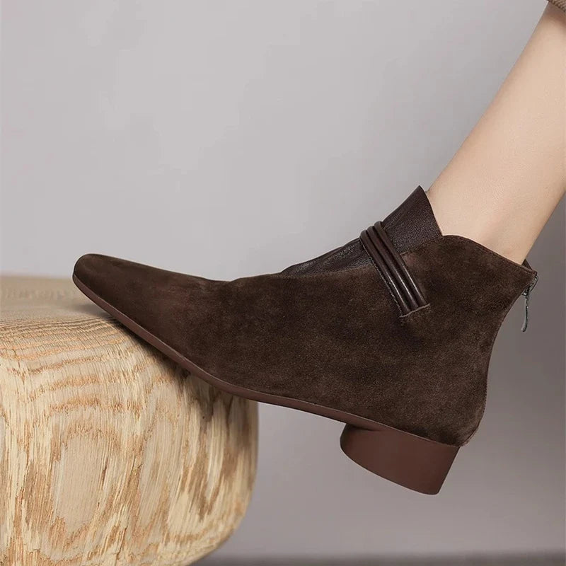 Vivienne Italian Crest Suede Boots