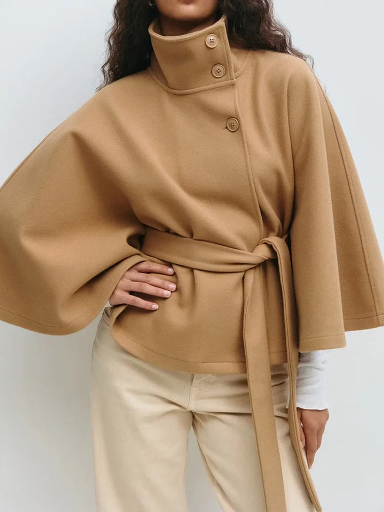 Novara Wool-Blend Cape Coat