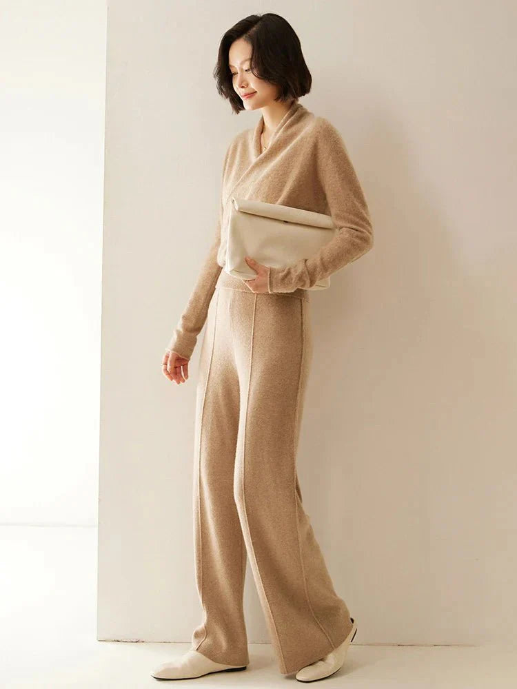 Women’s Cashmere Wrap Sweater – Soft Crossover Knit for Effortless Elegance