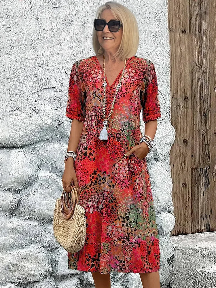 Sarah | Elegant Floral Midi Dress