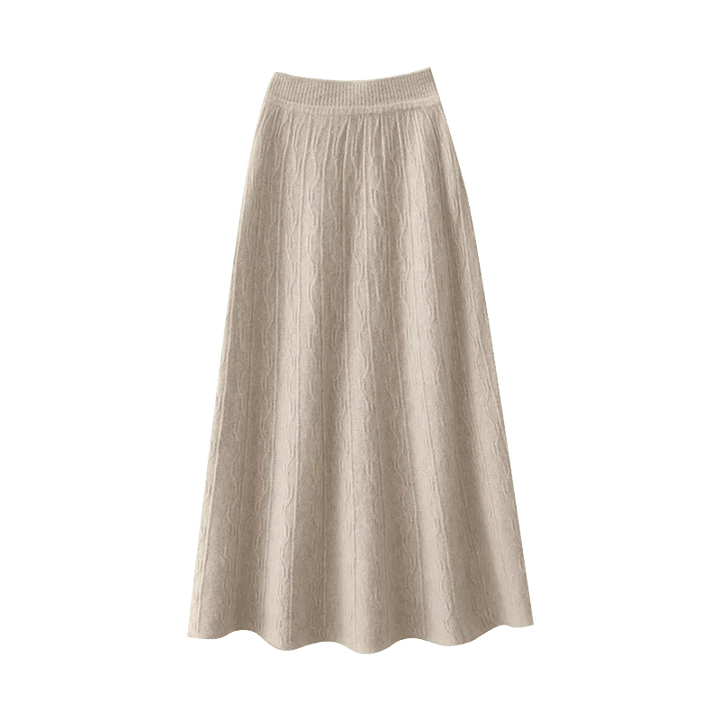 Merino Wool A-Line Midi Skirt – Soft, Warm & Elegant Knit Design