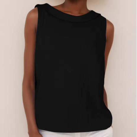 Clara | Sleeveless Roll Collar Top