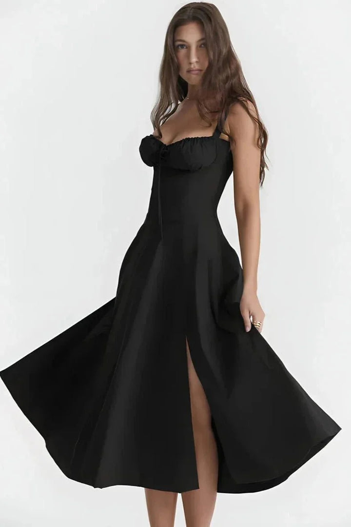 Floral Midi Dress for Women Summer Square Neck Sleeveless A-Line Dress