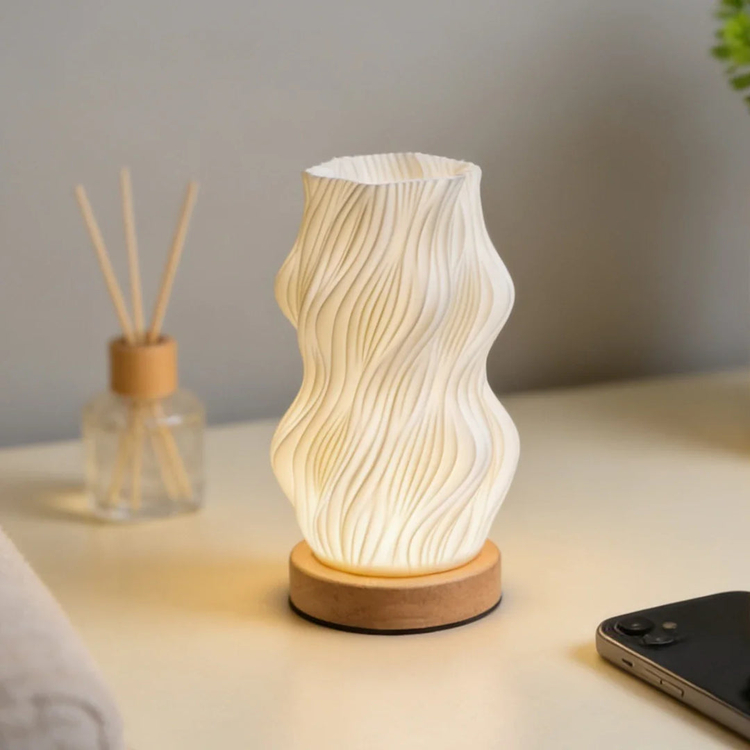 Modern 3D-Printed Wave Table Lamp