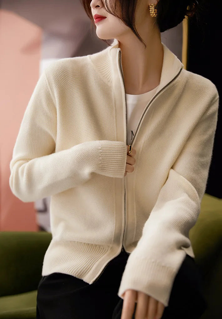Natasha Wool Zip Cardigan