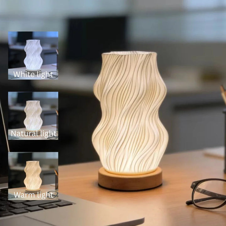 Modern 3D-Printed Wave Table Lamp