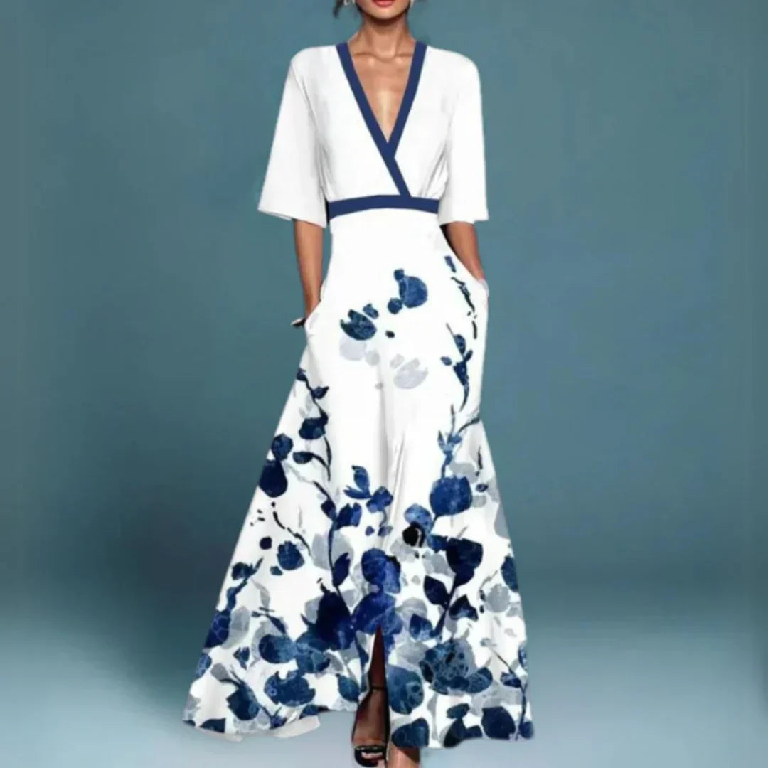 Elise | Elegant Maxi Dress with Floral Pattern