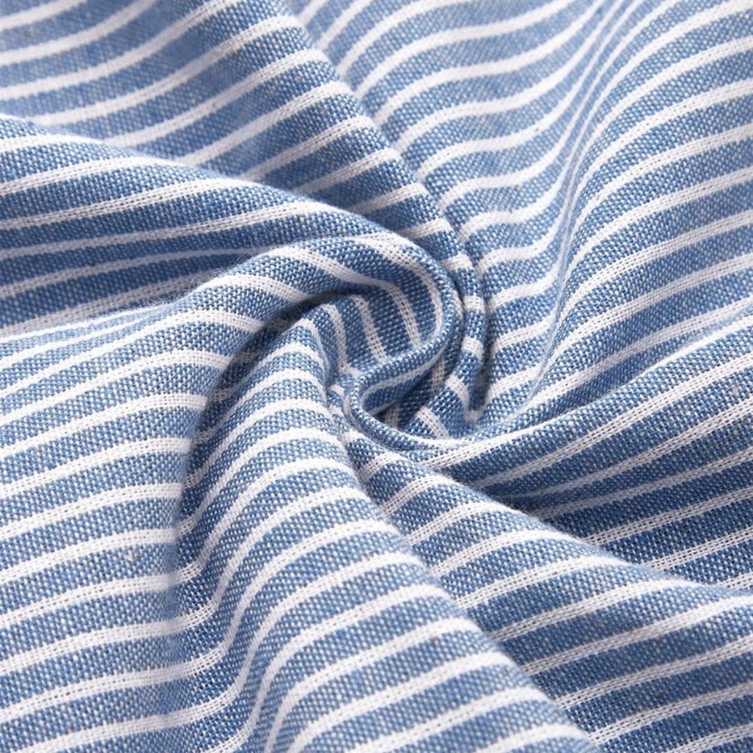 Women’s Striped Midi Dress Button Front 3/4 Sleeve Everyday Dress