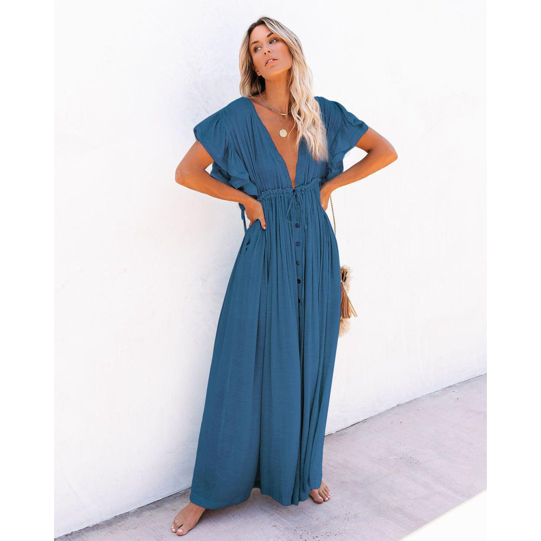 Women's Long V-Neck Maxi Summer Dress