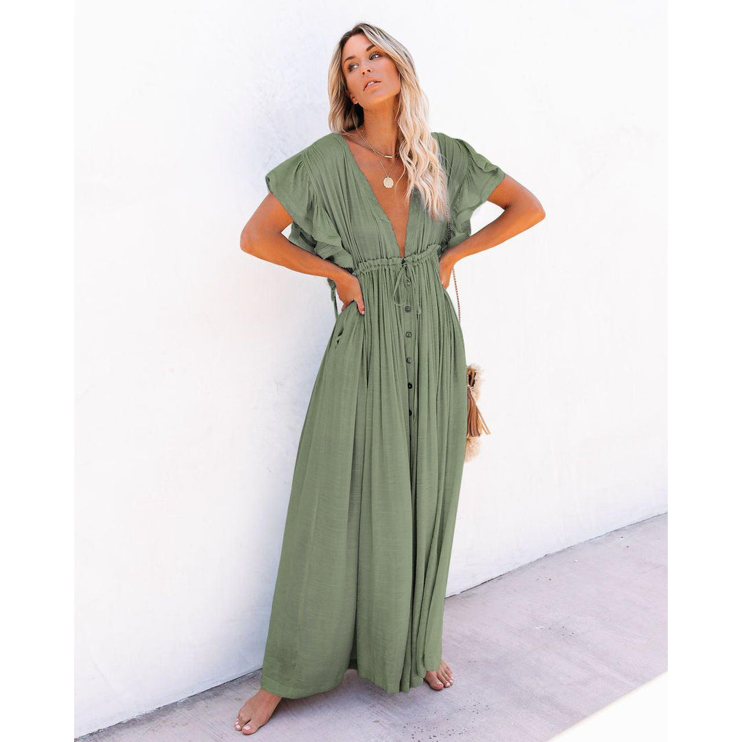 Women's Long V-Neck Maxi Summer Dress