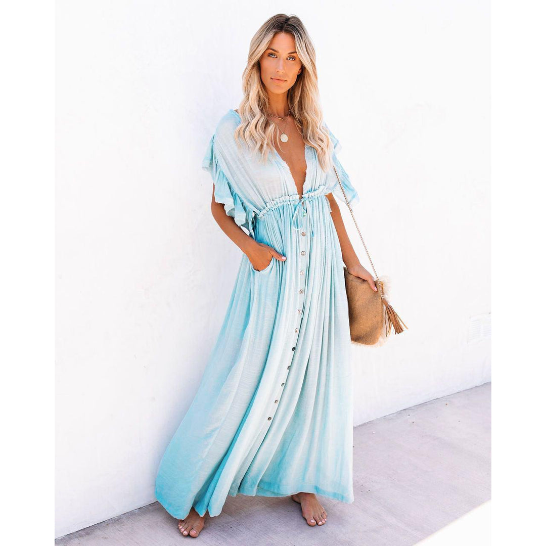 Women's Long V-Neck Maxi Summer Dress
