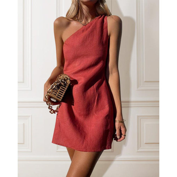 Women's One-Shoulder Cocktail Mini Dress