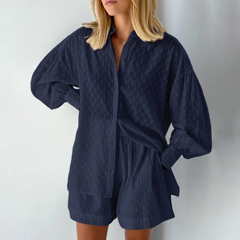 Women's Structured Shirt and Shorts Set