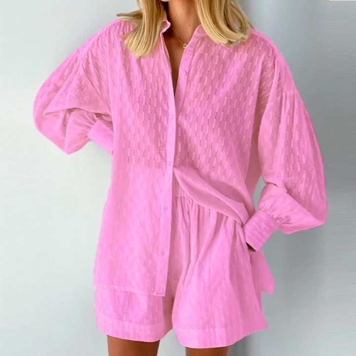 Women's Structured Shirt and Shorts Set