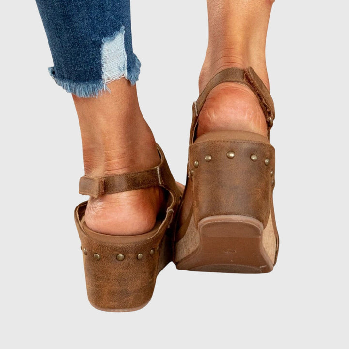 Suede Orthopedic Wedge Sandals – Cork Platform