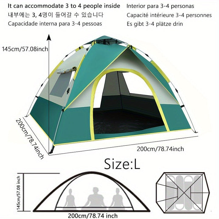 4-person camping tent with quick setup for outdoor use