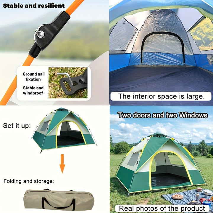 4-person camping tent with quick setup for outdoor use