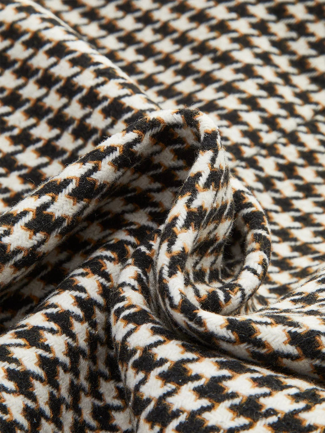 Women's houndstooth blazer with belt and vent