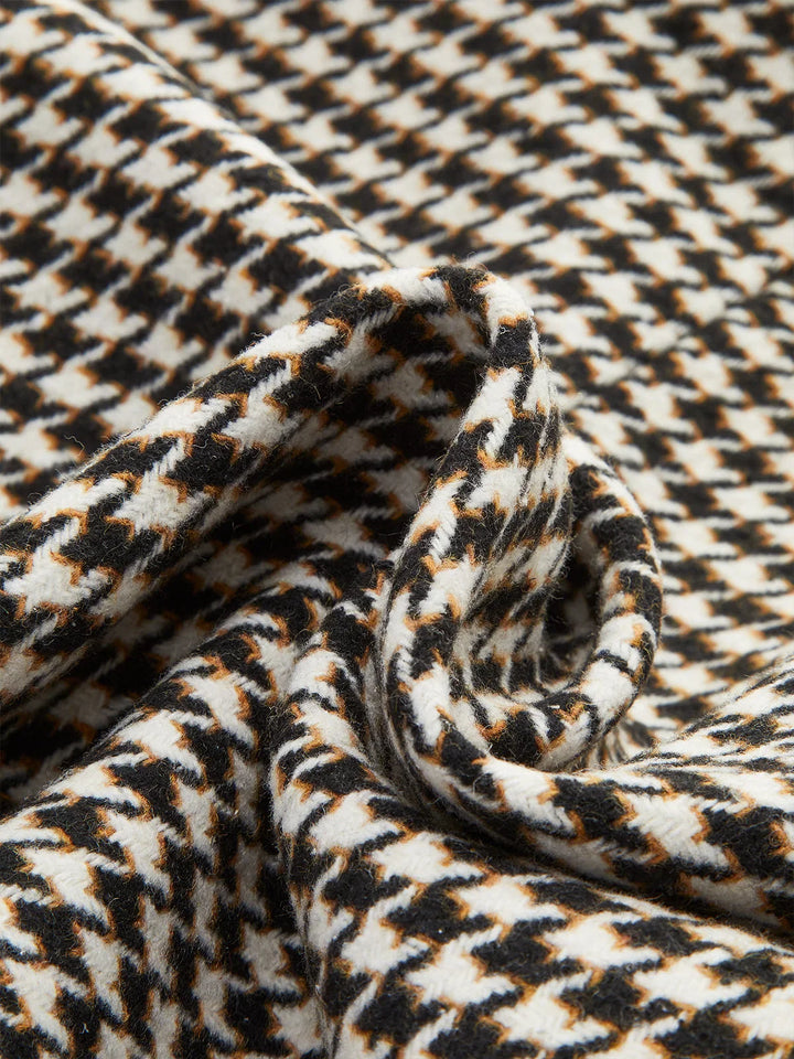 Women's houndstooth blazer with belt and vent