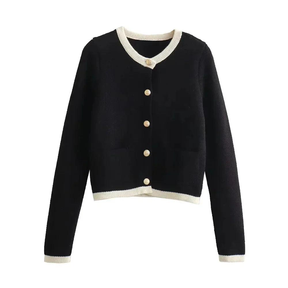 Talia - Women's chic knitted cardigan with buttons