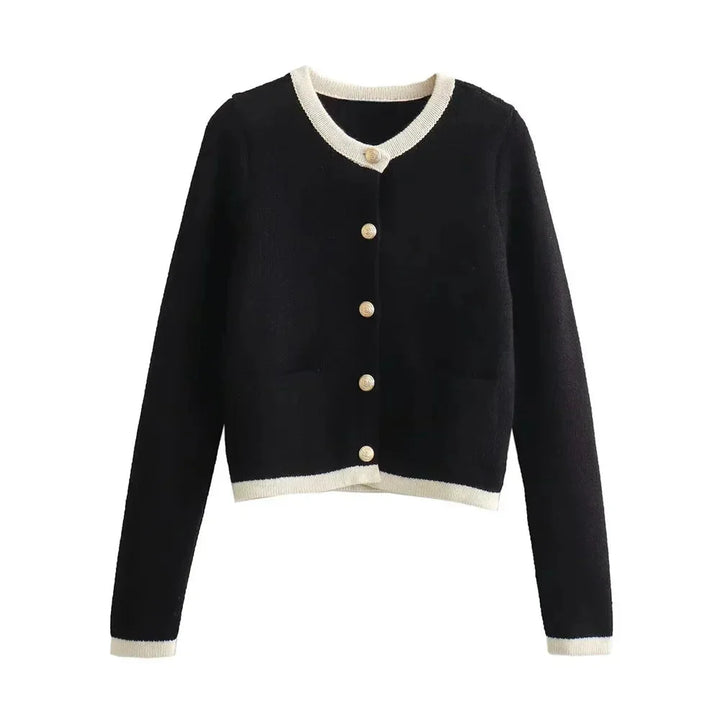 Talia - Women's chic knitted cardigan with buttons