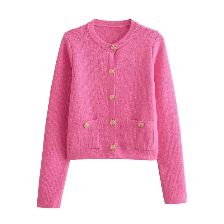 Talia - Women's chic knitted cardigan with buttons