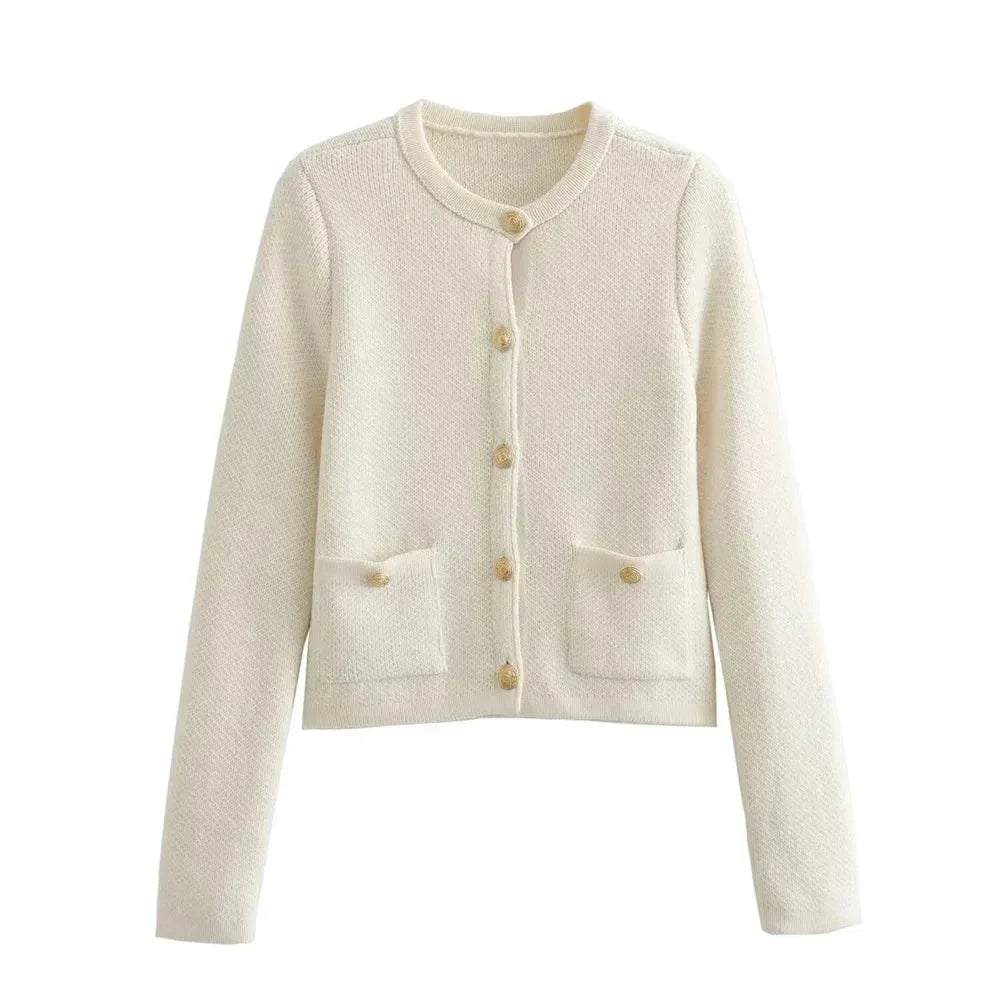 Talia - Women's chic knitted cardigan with buttons