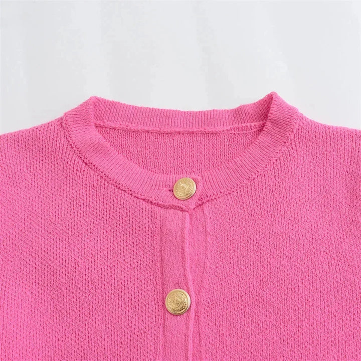 Talia - Women's chic knitted cardigan with buttons