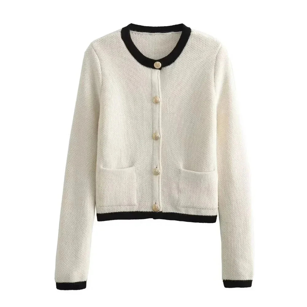 Talia - Women's chic knitted cardigan with buttons