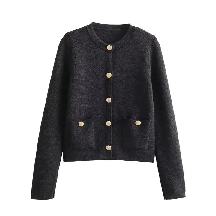 Talia - Women's chic knitted cardigan with buttons