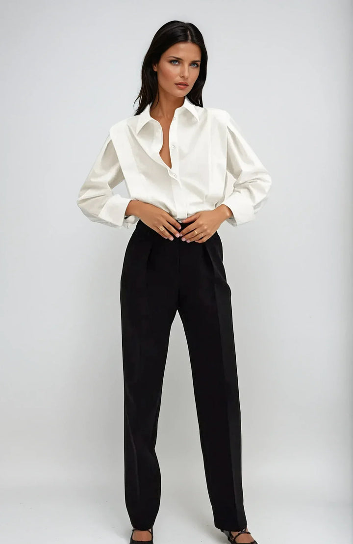 Jane - Women's boxy shirt with multiple buttons, available in various colours