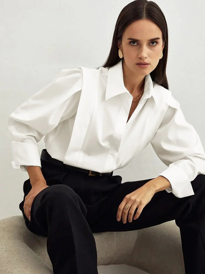 Jane - Women's boxy shirt with multiple buttons, available in various colours