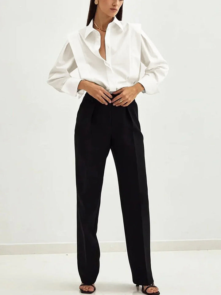 Jane - Women's boxy shirt with multiple buttons, available in various colours